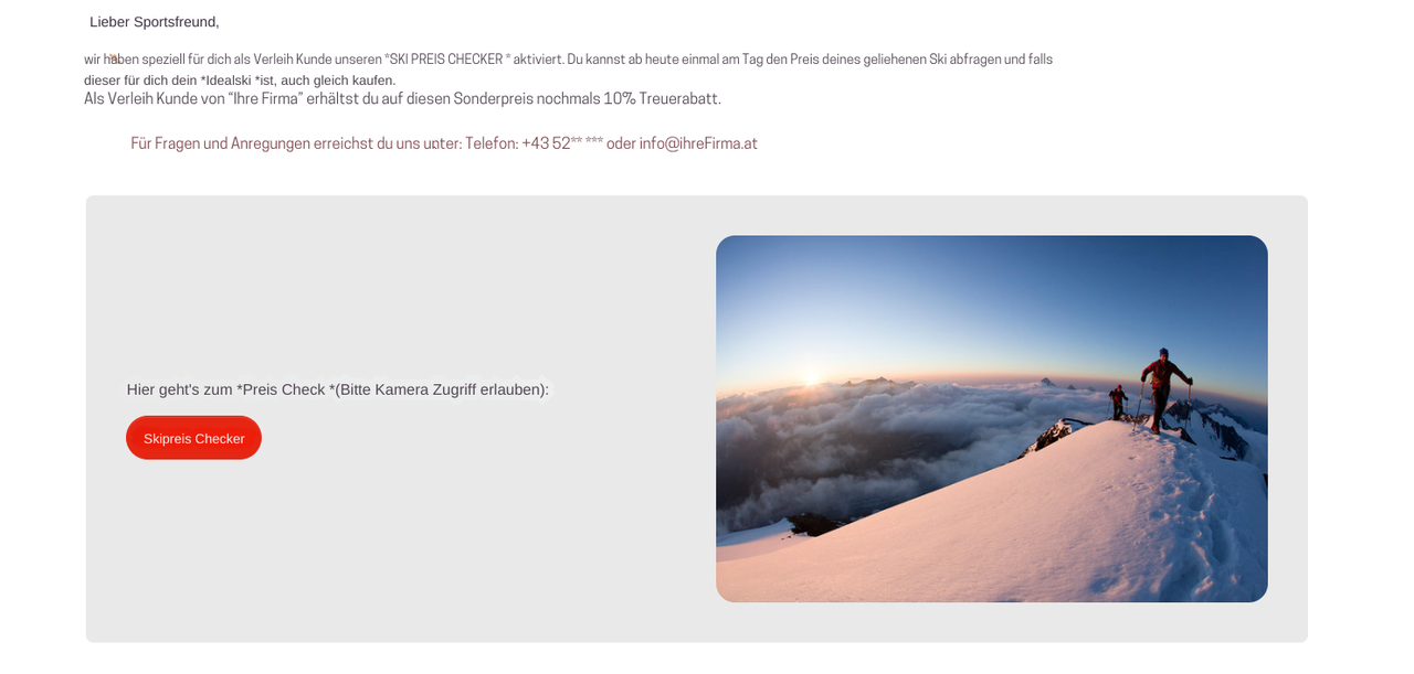 Testseite vom RENT&BUY Tool für den Preischecker